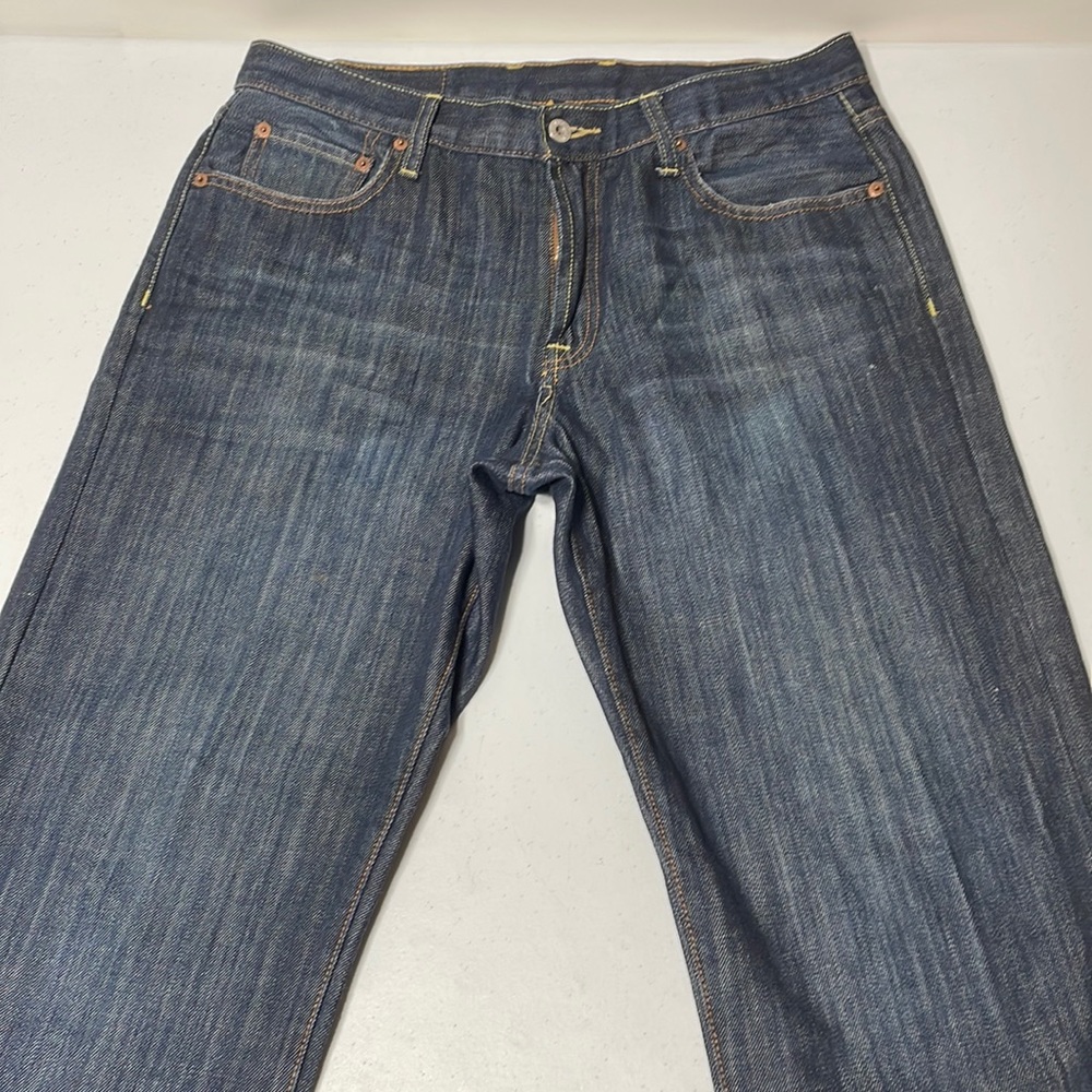 Lucky Brand By Gene Montesano Straight Leg Zip Fly Dark Wash Blue Jeans 33